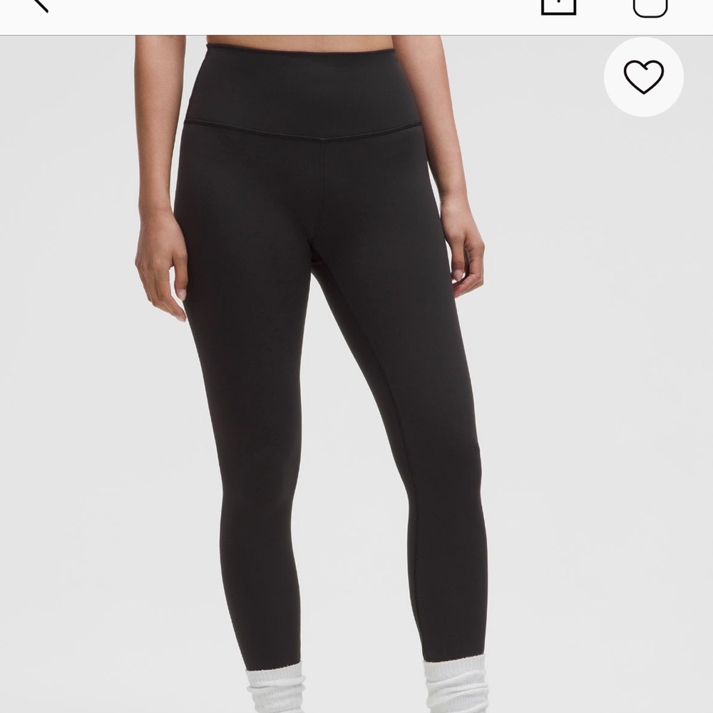 lululemon Wunder Train High-Rise Black Leggings, 25 inch Size 8
